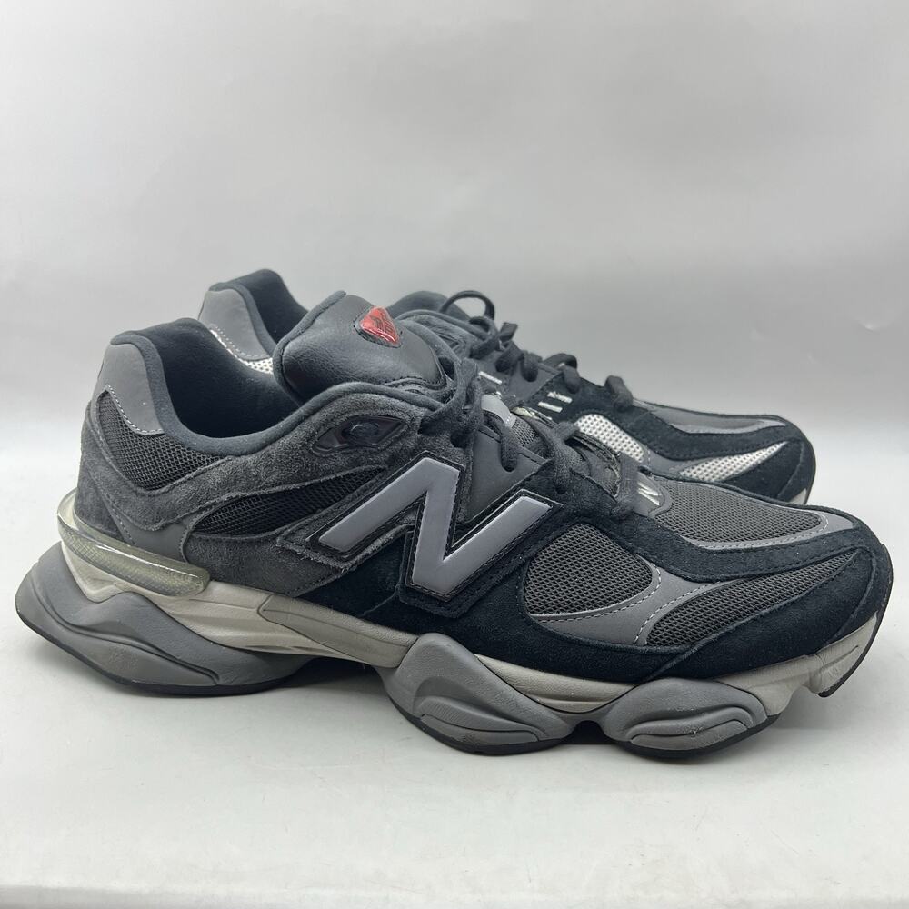 New Balance 9060 Walking Shoes Men Size 15 Black Suede Comfort Cushion Sneakers